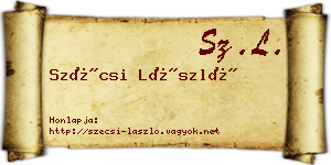Szécsi László névjegykártya