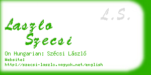 laszlo szecsi business card