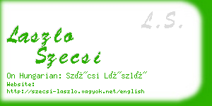 laszlo szecsi business card
